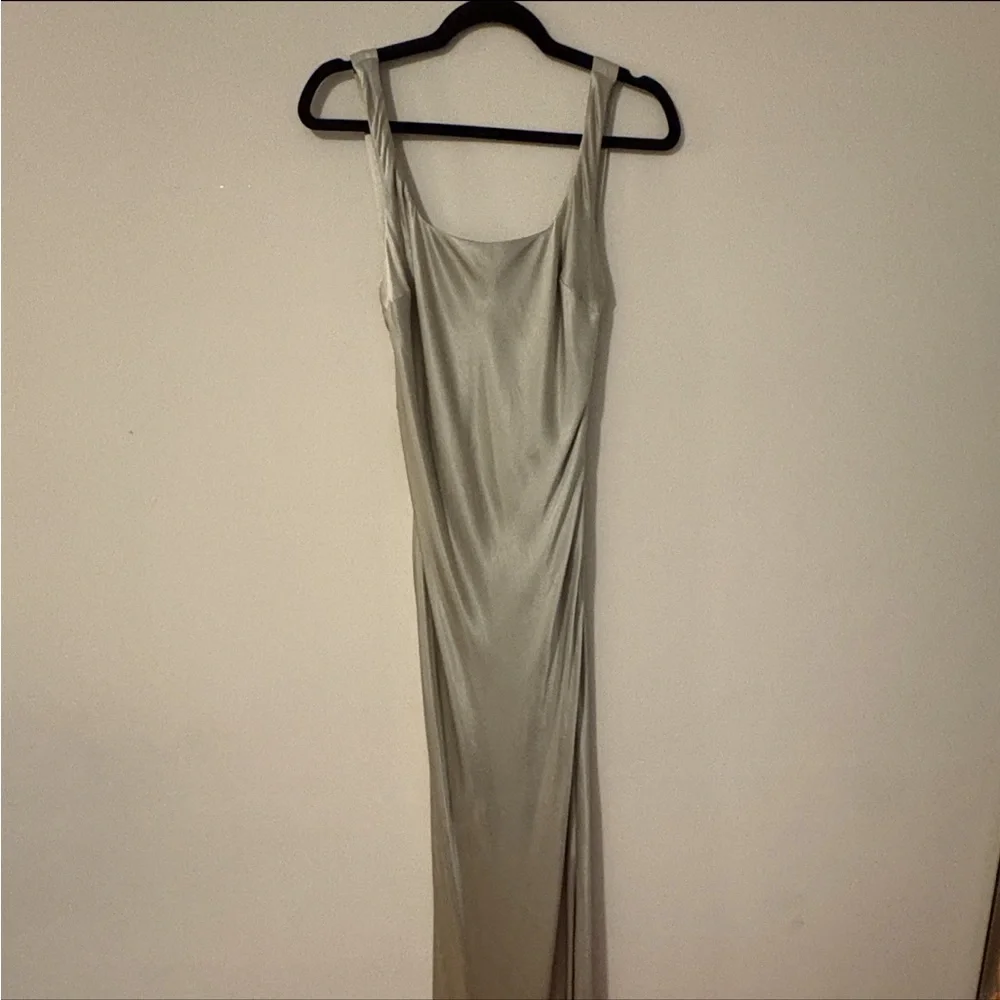 Meshki Ensley Satin Maxi Dress - Sage Green - Picture 2 of 7